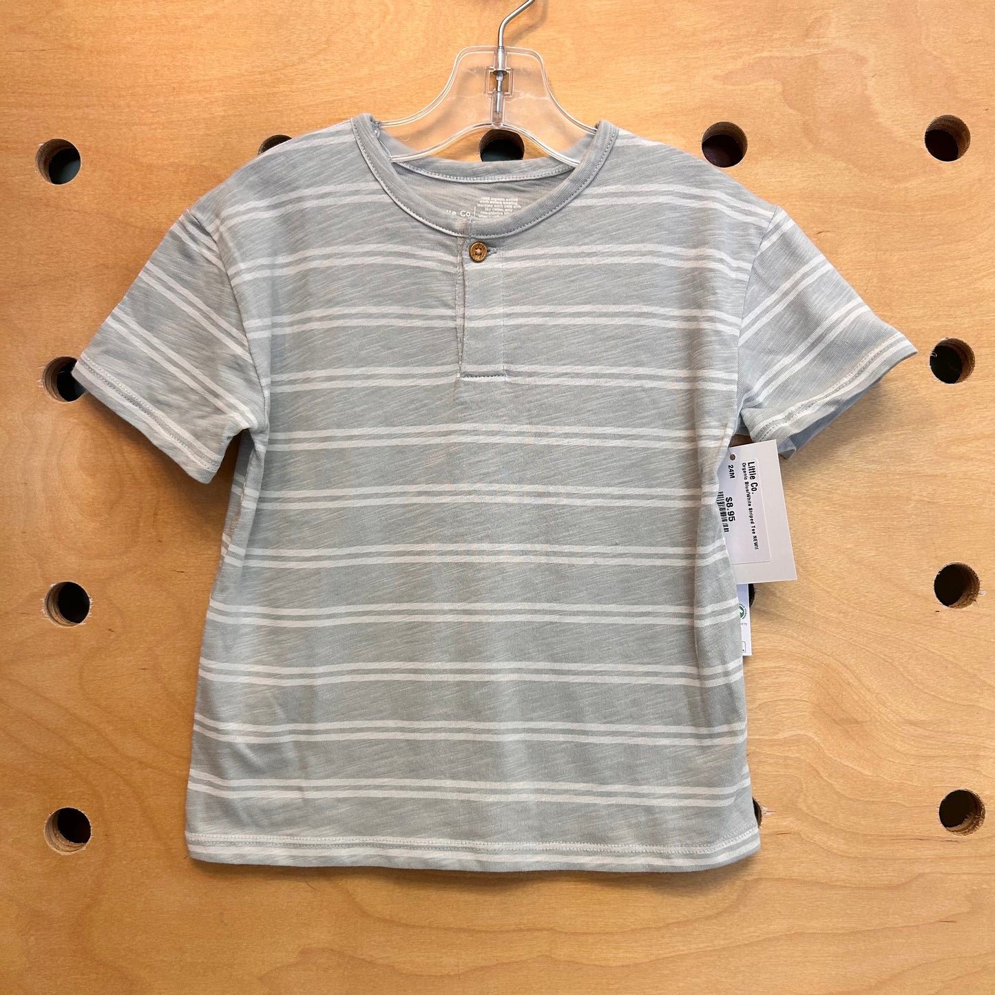 Organic Blue/White Striped Tee NEW!!