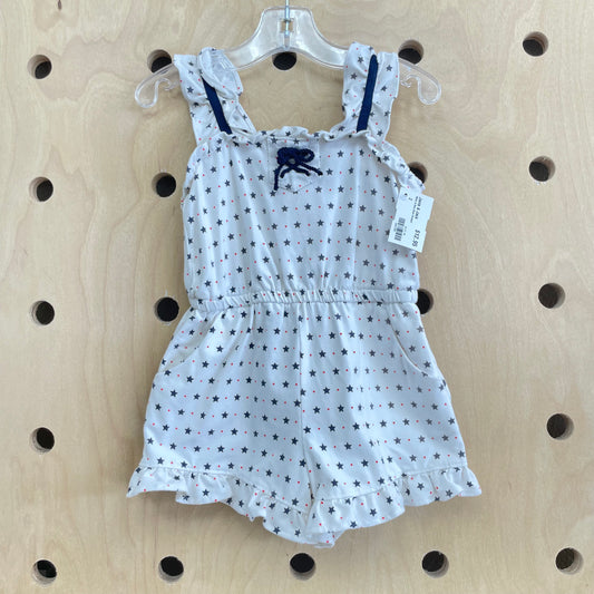 White & Blue Stars Romper