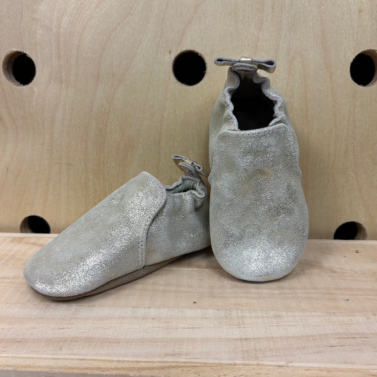 Gold Shimmer Leather Moccasins