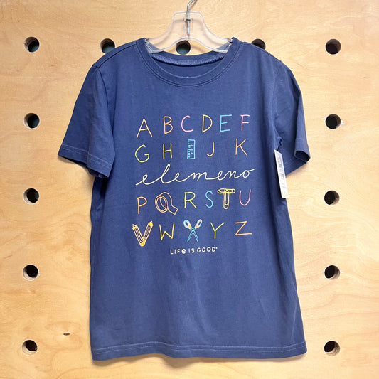 Blue Alphabet Cotton Tee