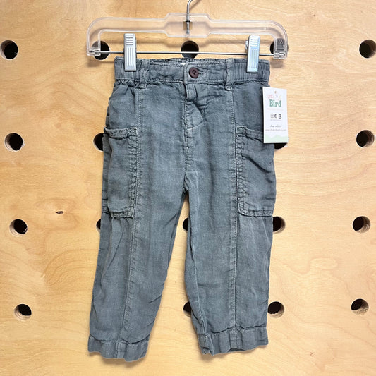 Green 100% Linen Pants