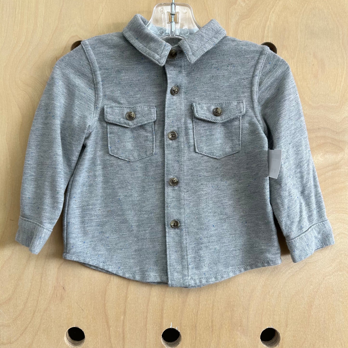 Grey + Blue Button Up