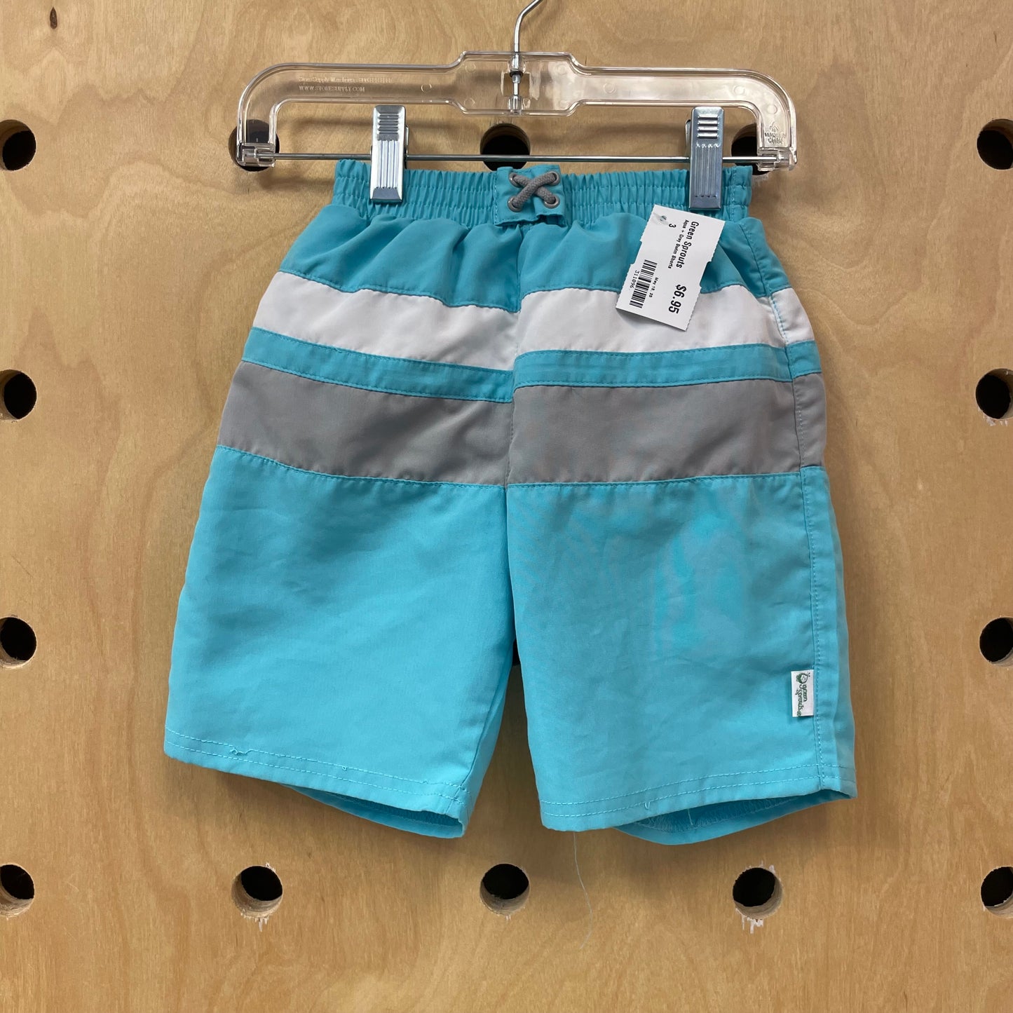 Aqua + Grey Swim Shorts