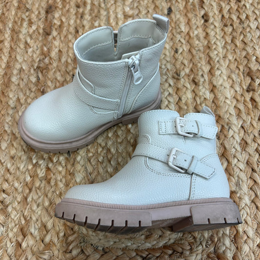 Cream & Pink Boots