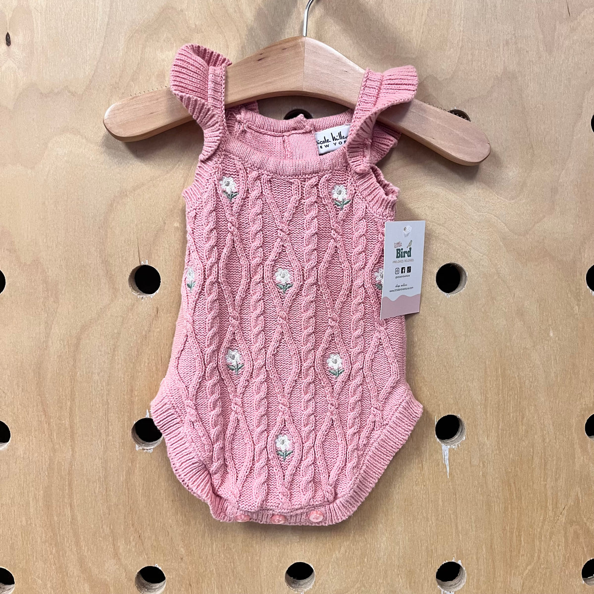Pink Cableknit Daisy Romper