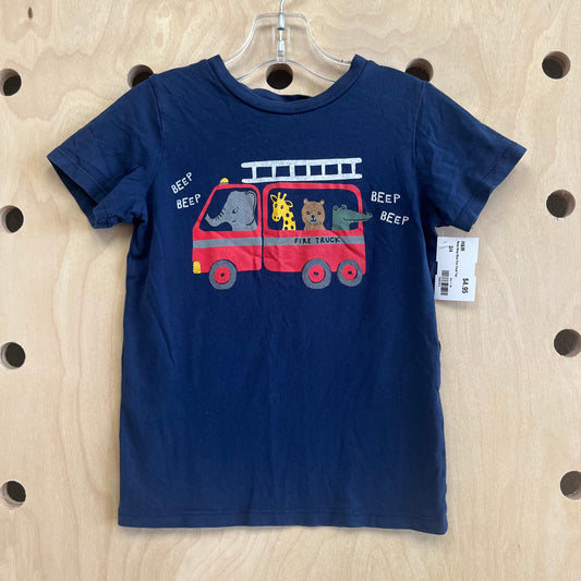 Beep Beep Blue Fire Truck Tee
