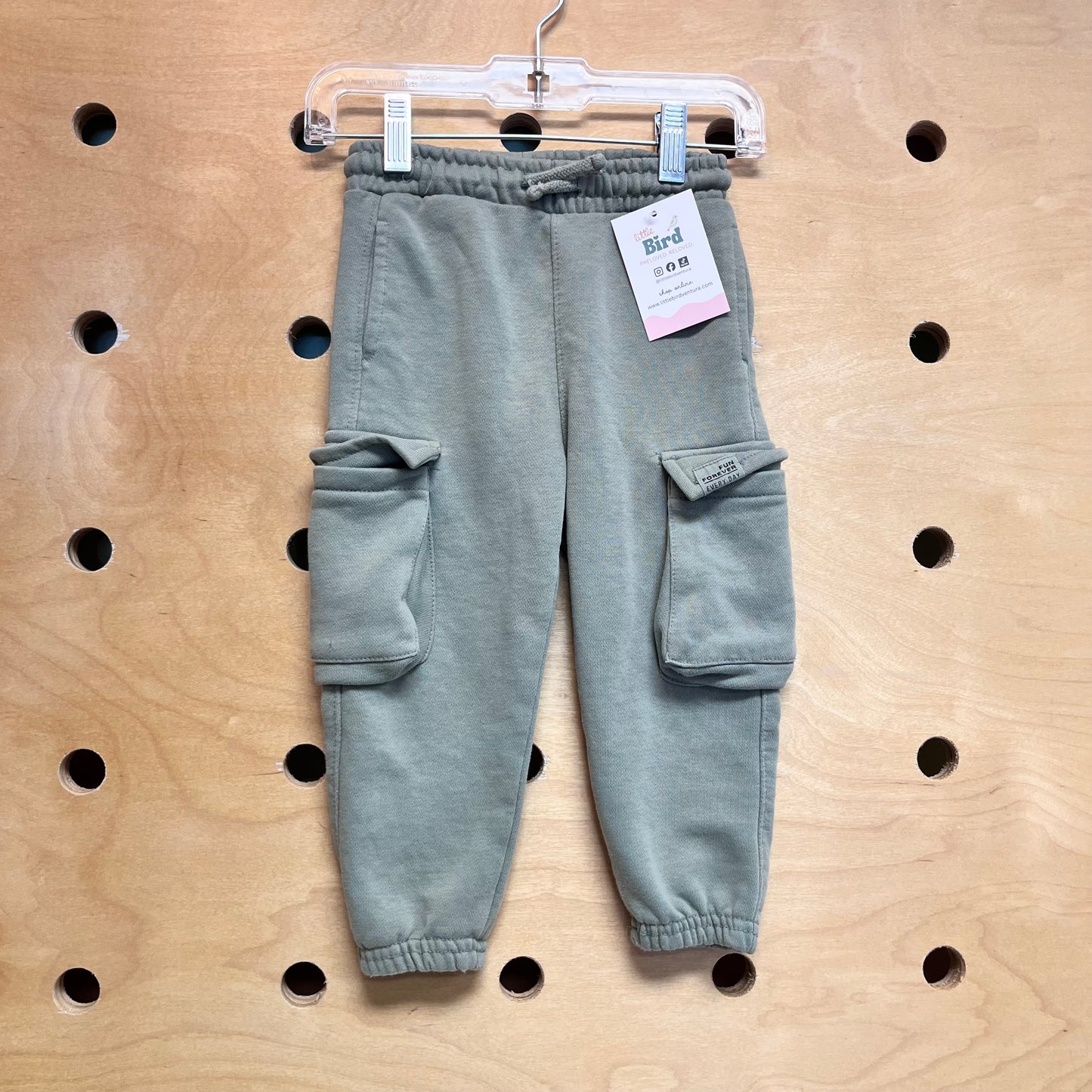 Green Drawstring Cargo Joggers