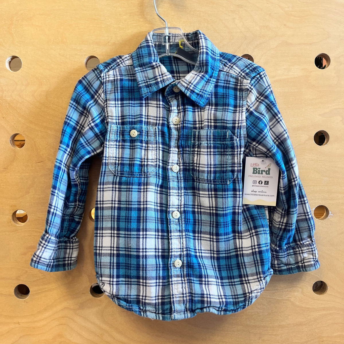 Blue/White Lined Flannel