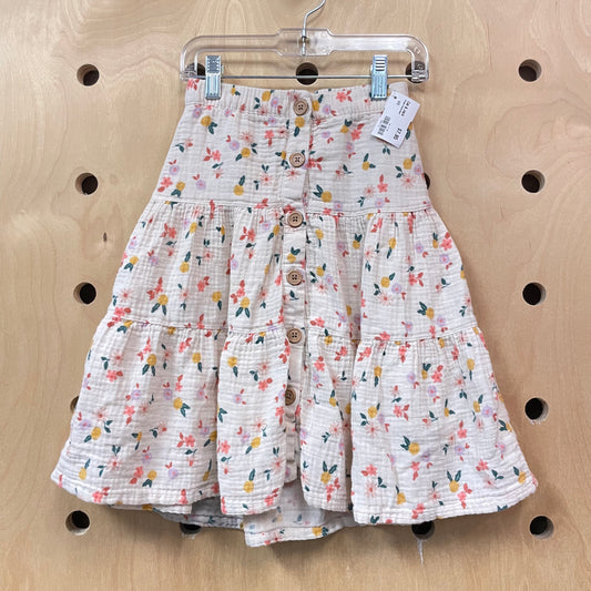 Cream Floral Skirt