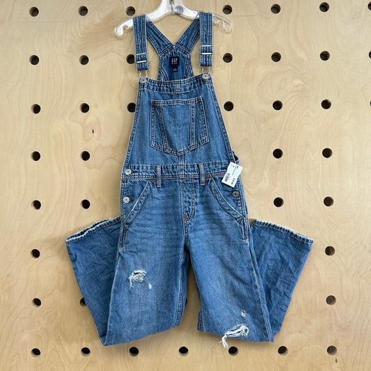Distressed Denim Overalls