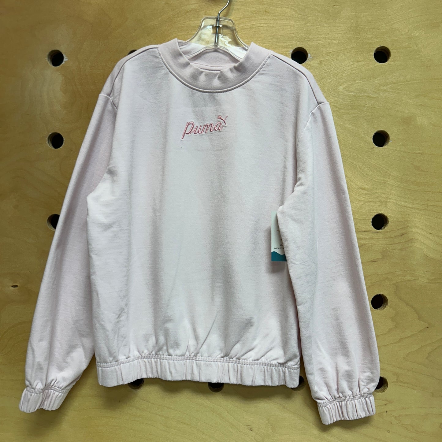 Embroidered Pink Logo Pullover