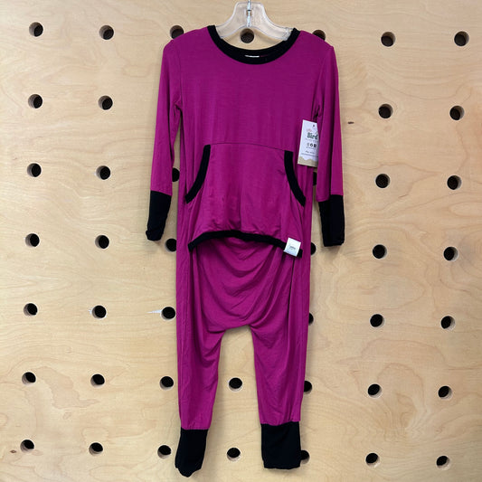 Purple/Black Bamboo Romper