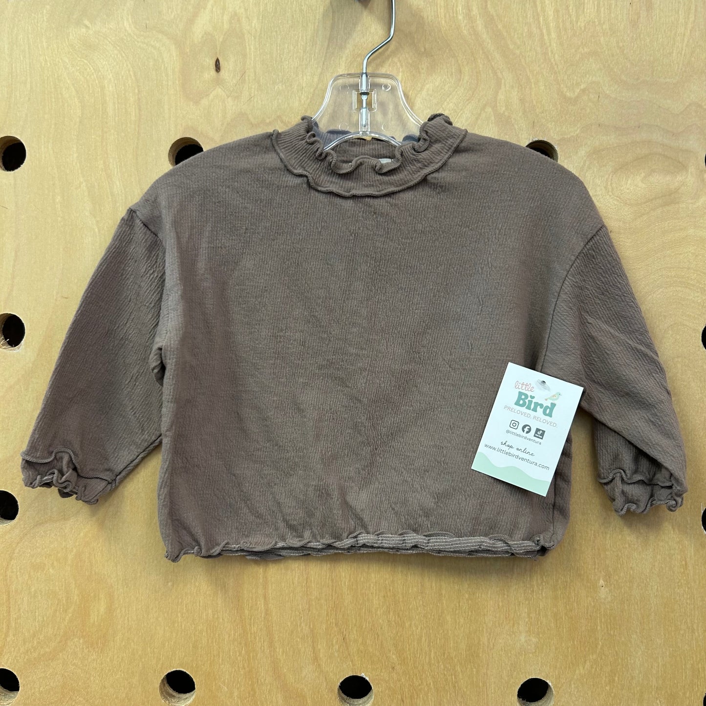 Brown Ruffle Top