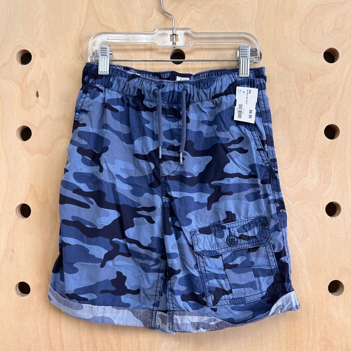 Blue Camo Cargo Shorts