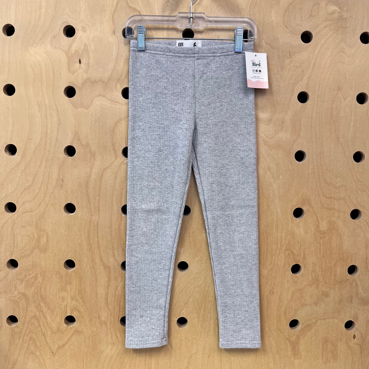 Grey Ribbed Leggings