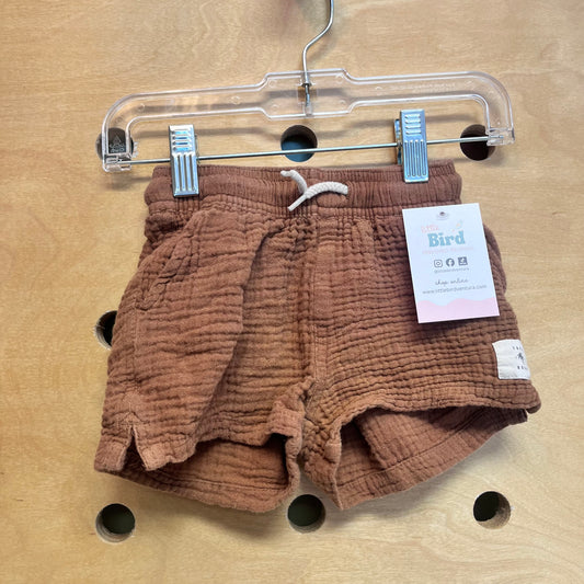 Brown Gauze Shorts