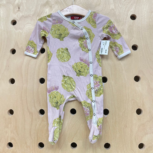 Pink Organic Artichoke Footies