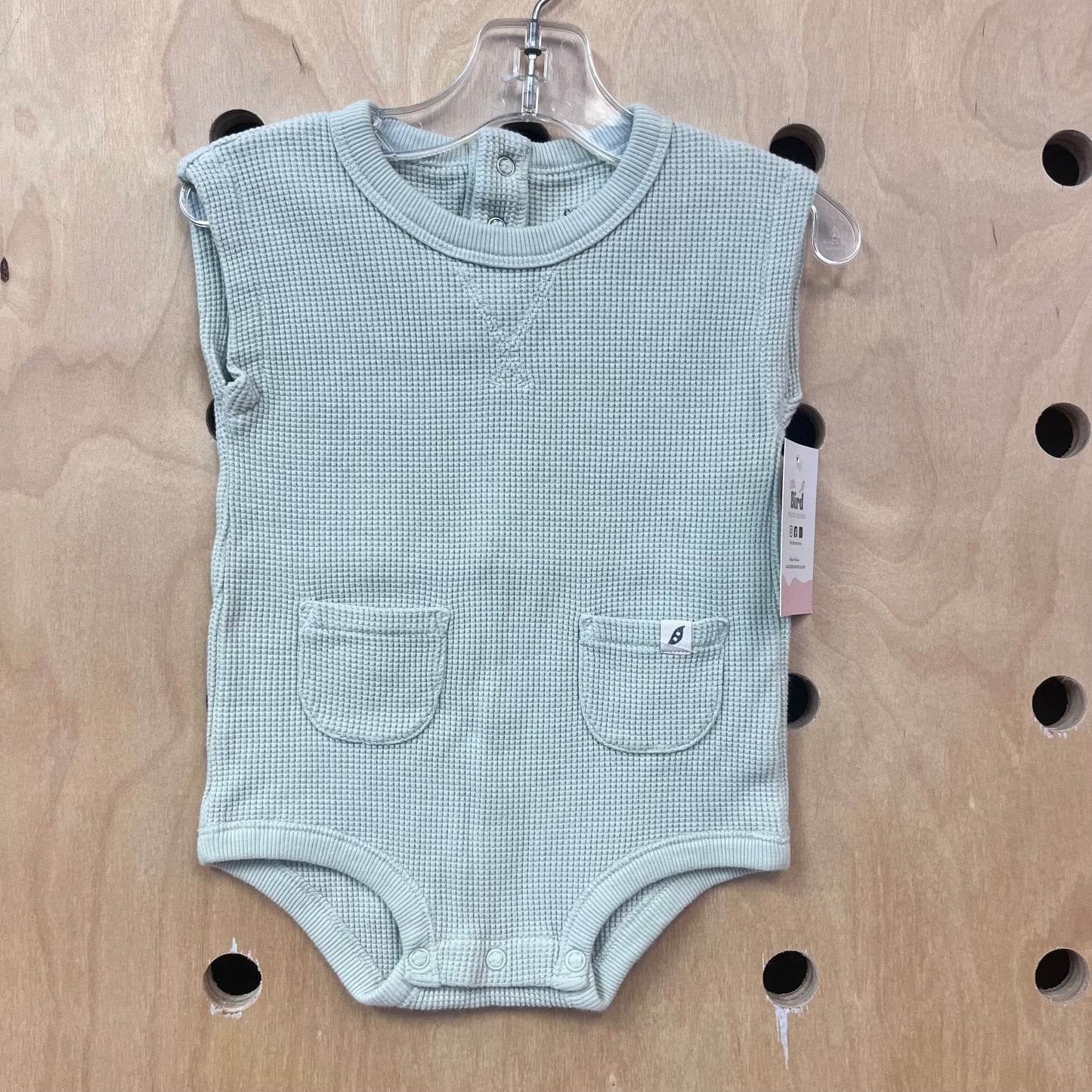 Organic Green Waffle Romper