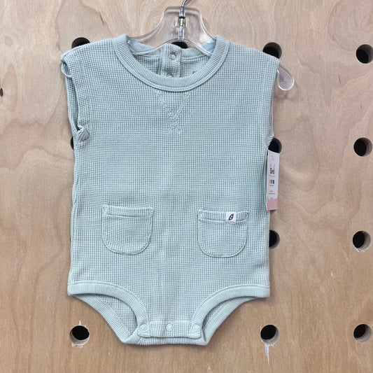 Organic Green Waffle Romper