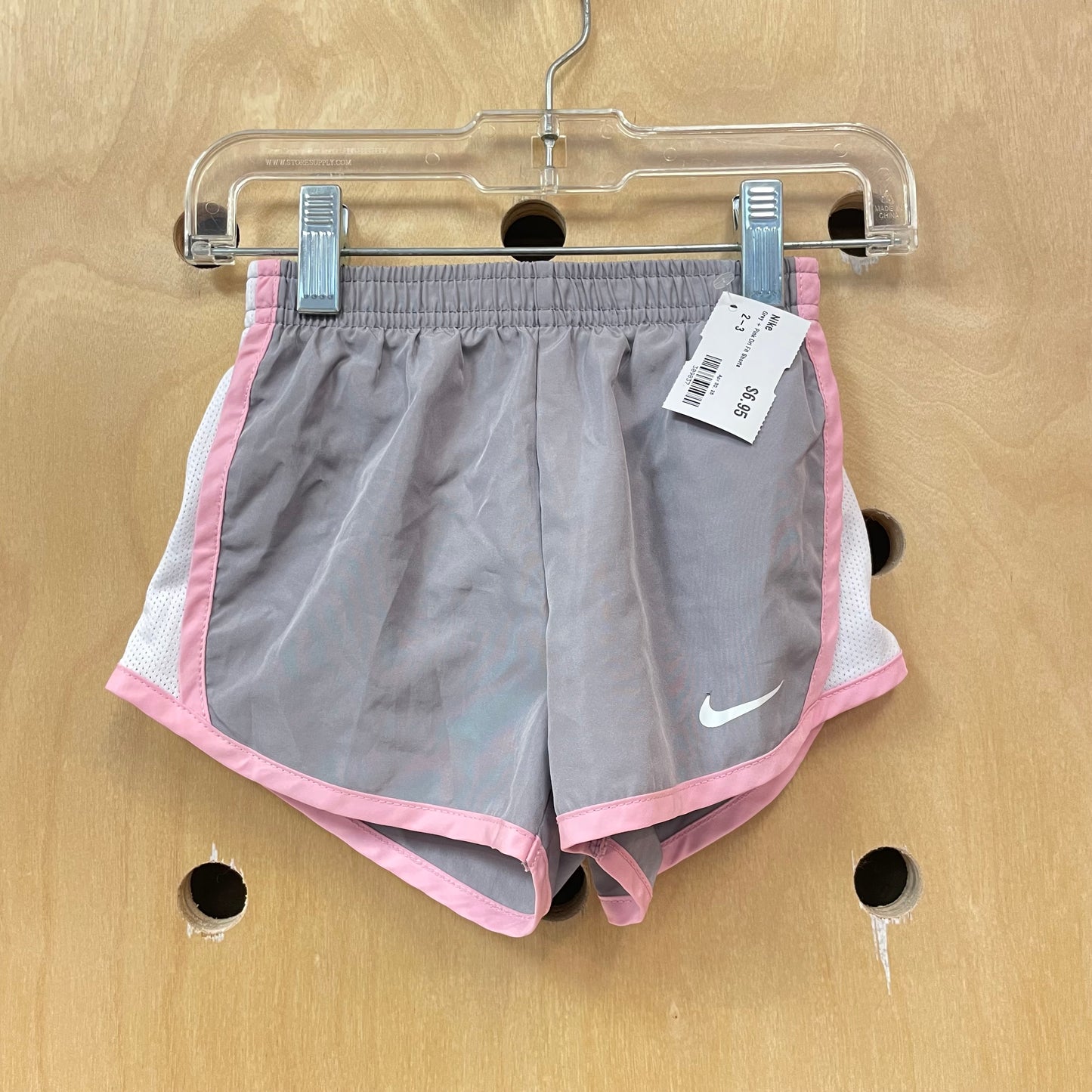 Grey + Pink Dri Fit Shorts
