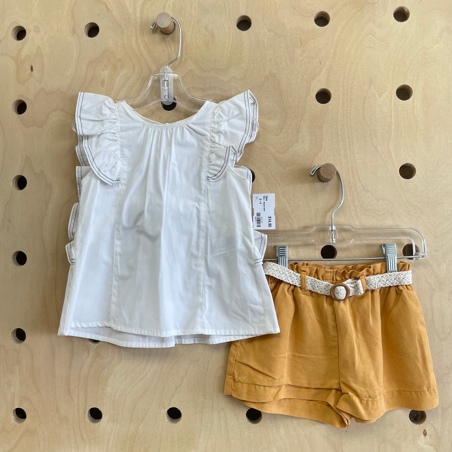 White + Mustard Outfit
