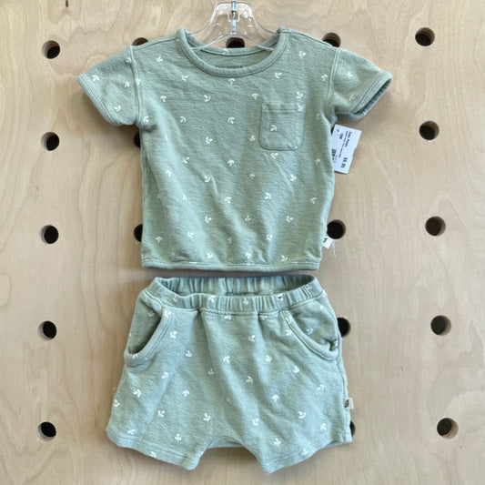 Organic Green Terry Leaves Outfit