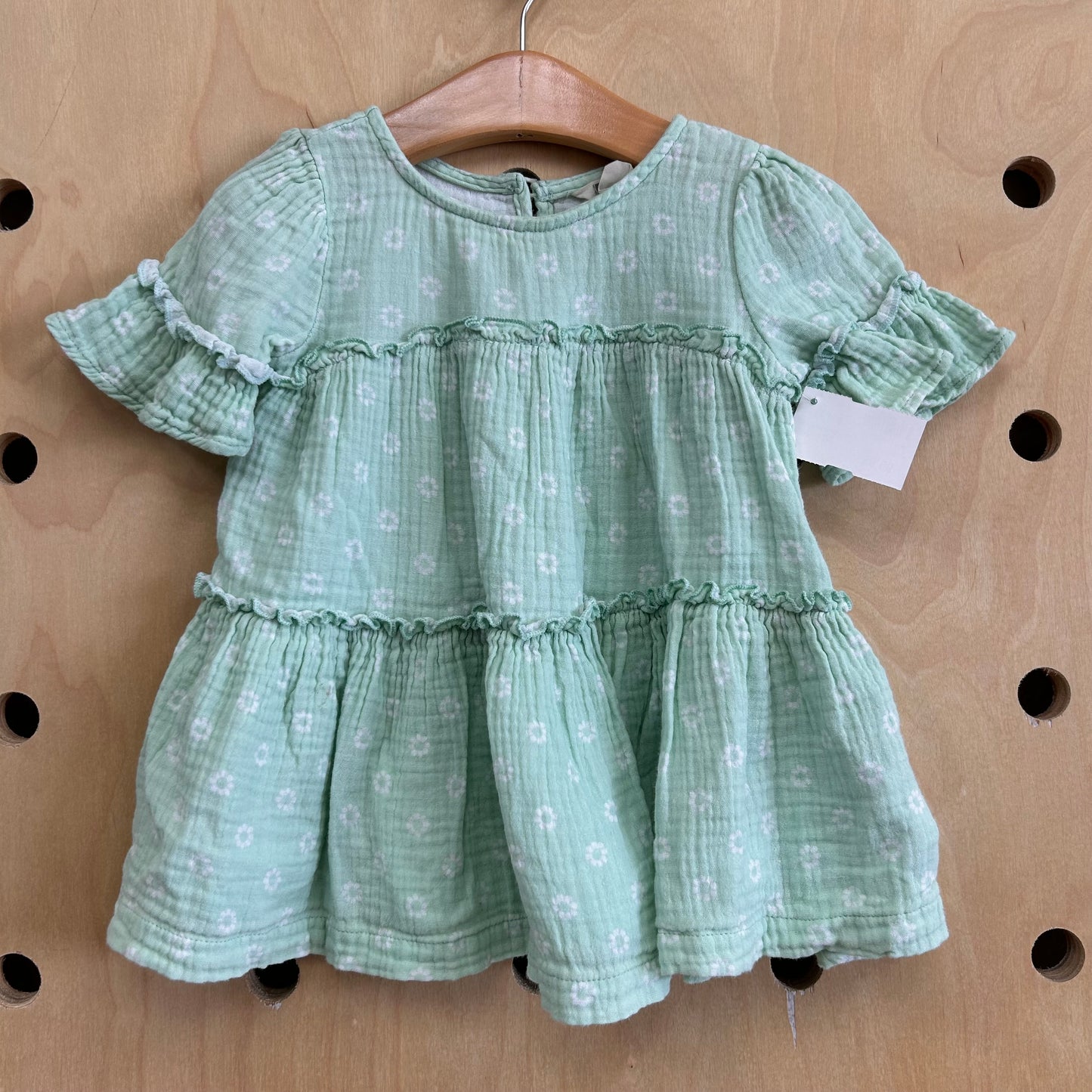 Mint Floral Gauze Dress