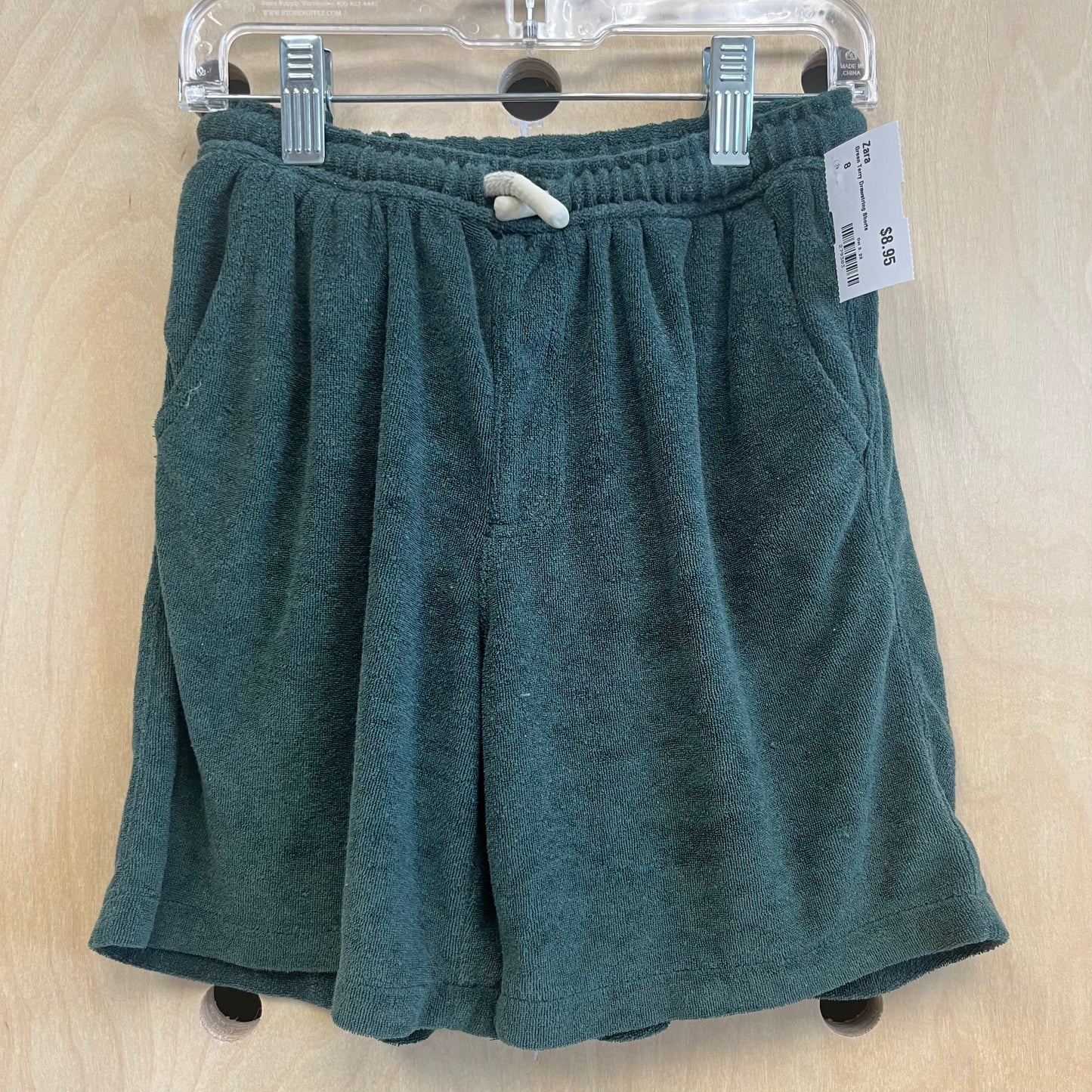Green Terry Drawstring Shorts