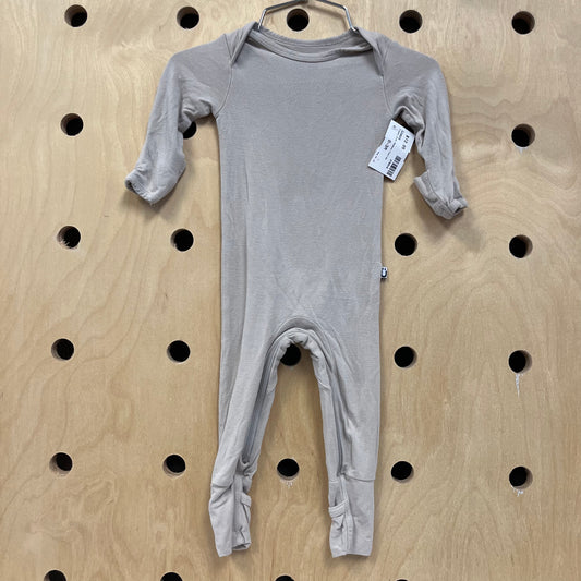 Creamy Grey Bamboo Footies