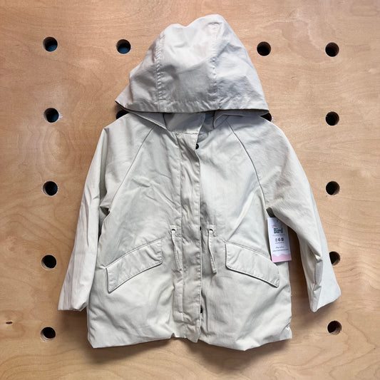Cream Hooded Windbreaker