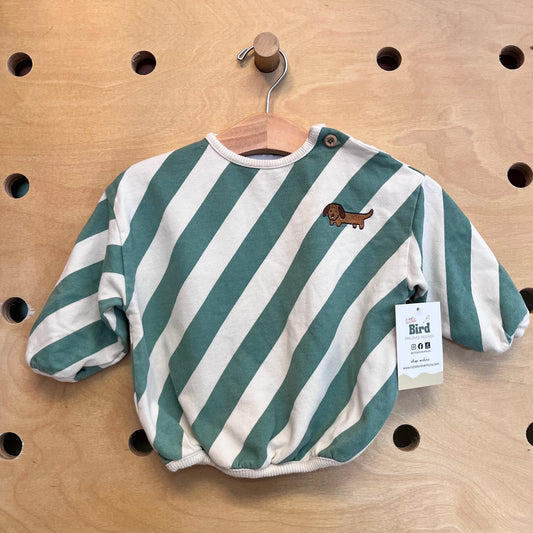 Green & Cream Puppy Pullover