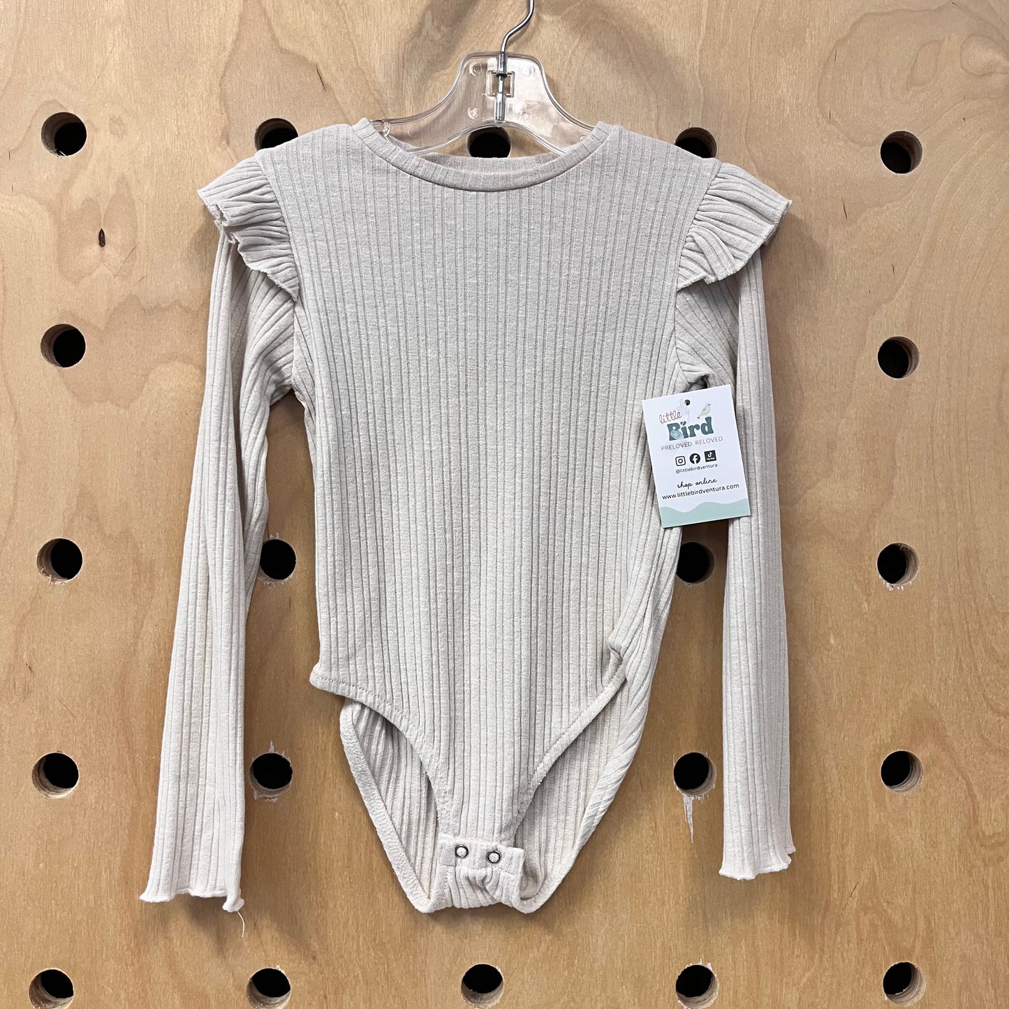 Cream Ribbed LS Shirt
