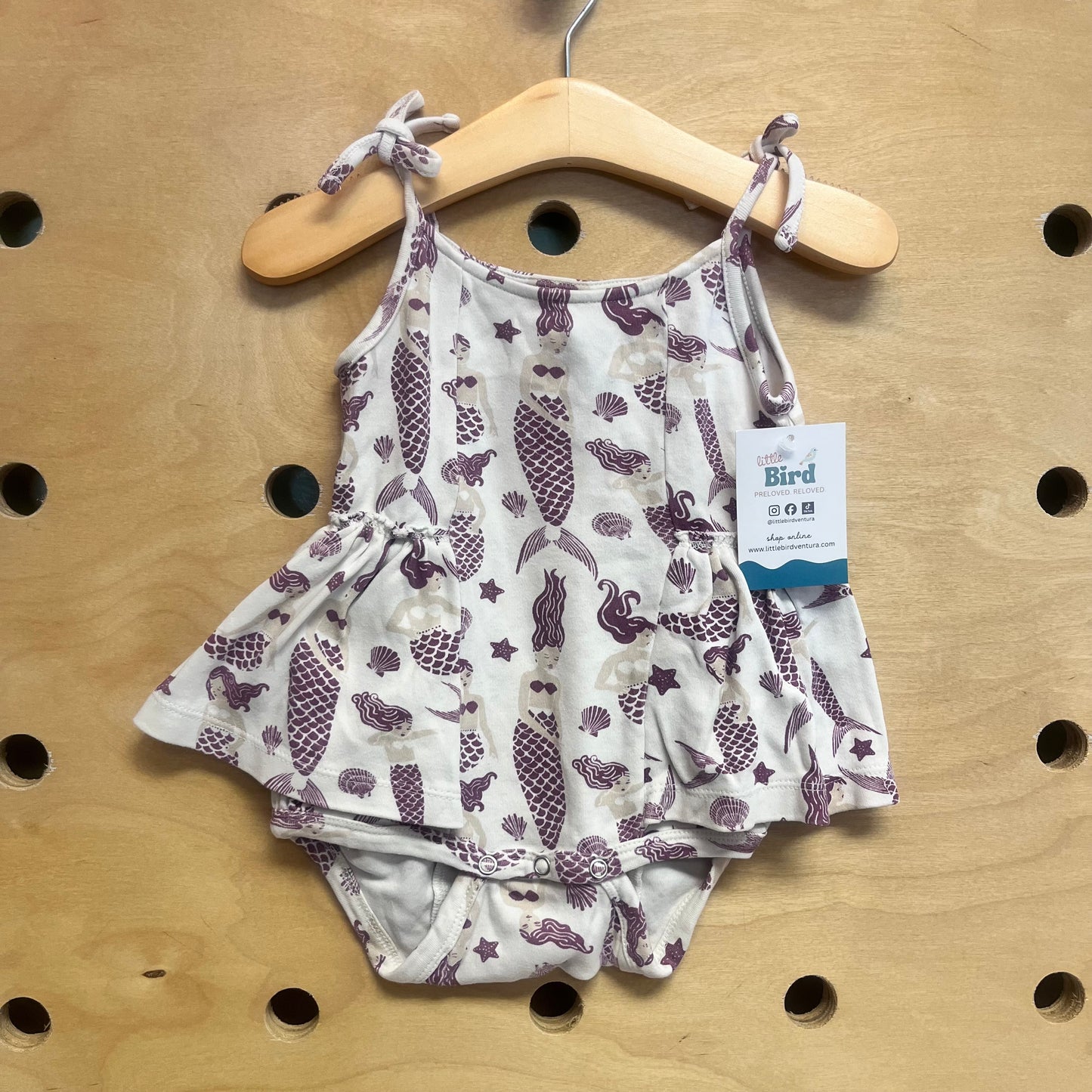 Organic White/Purple Mermaid Romper