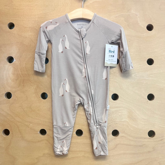 Beige Geese Bamboo Zippy