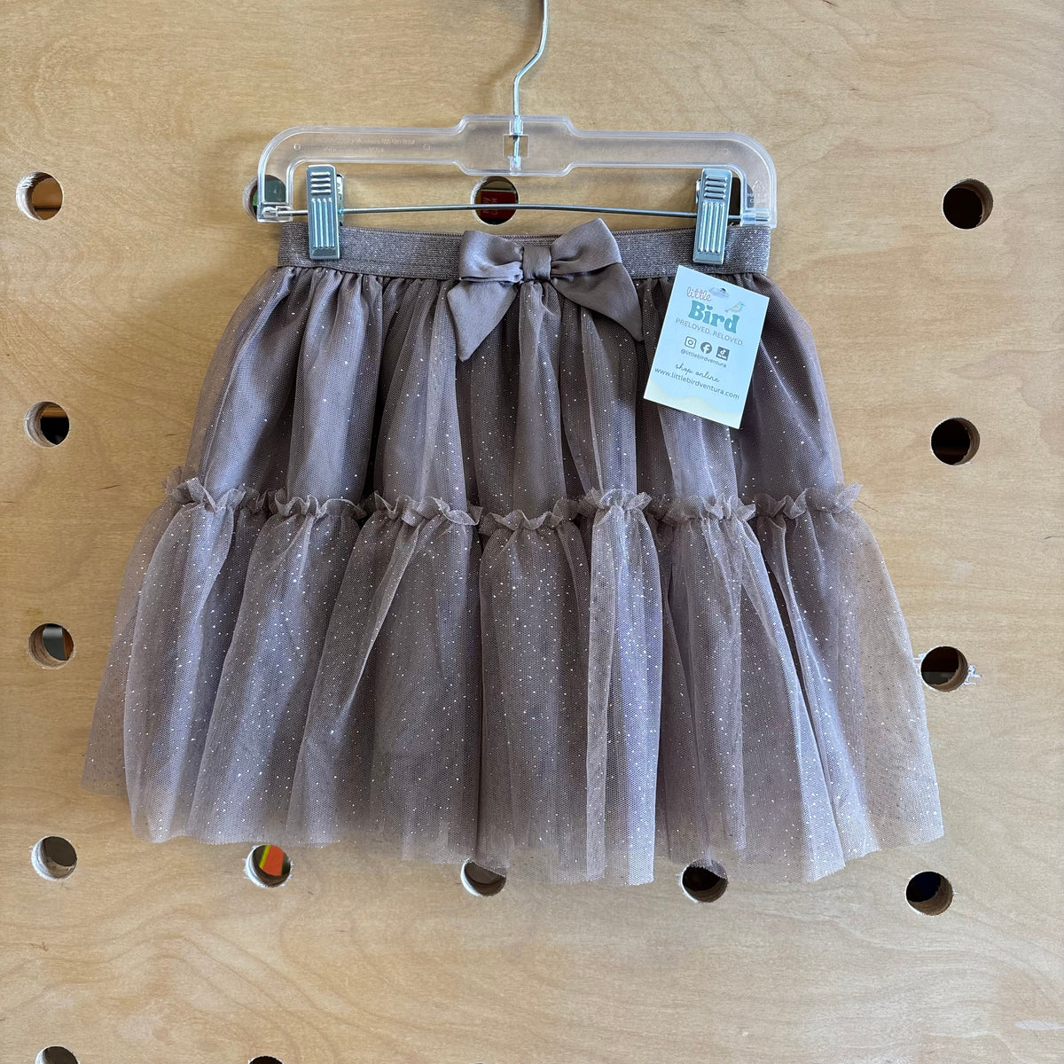 Brown Sparkle Tulle Bow Skit