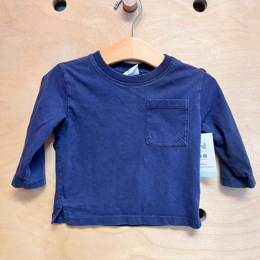 Bliue Pocket Cotton Long Sleeve