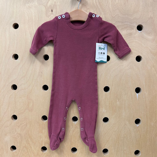 Organic Maroon Snap Footies