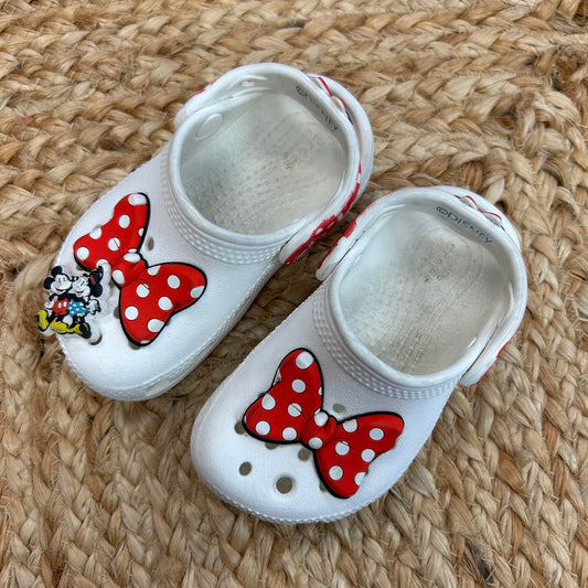 White Minnie Clogs