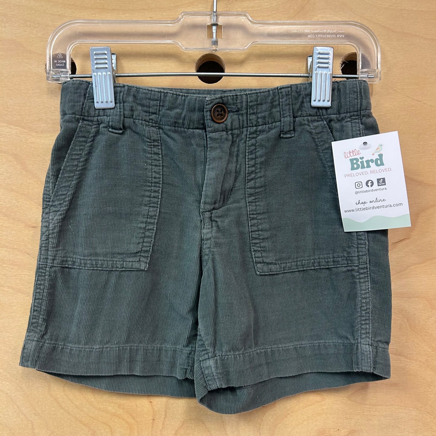 Green Cord Shorts