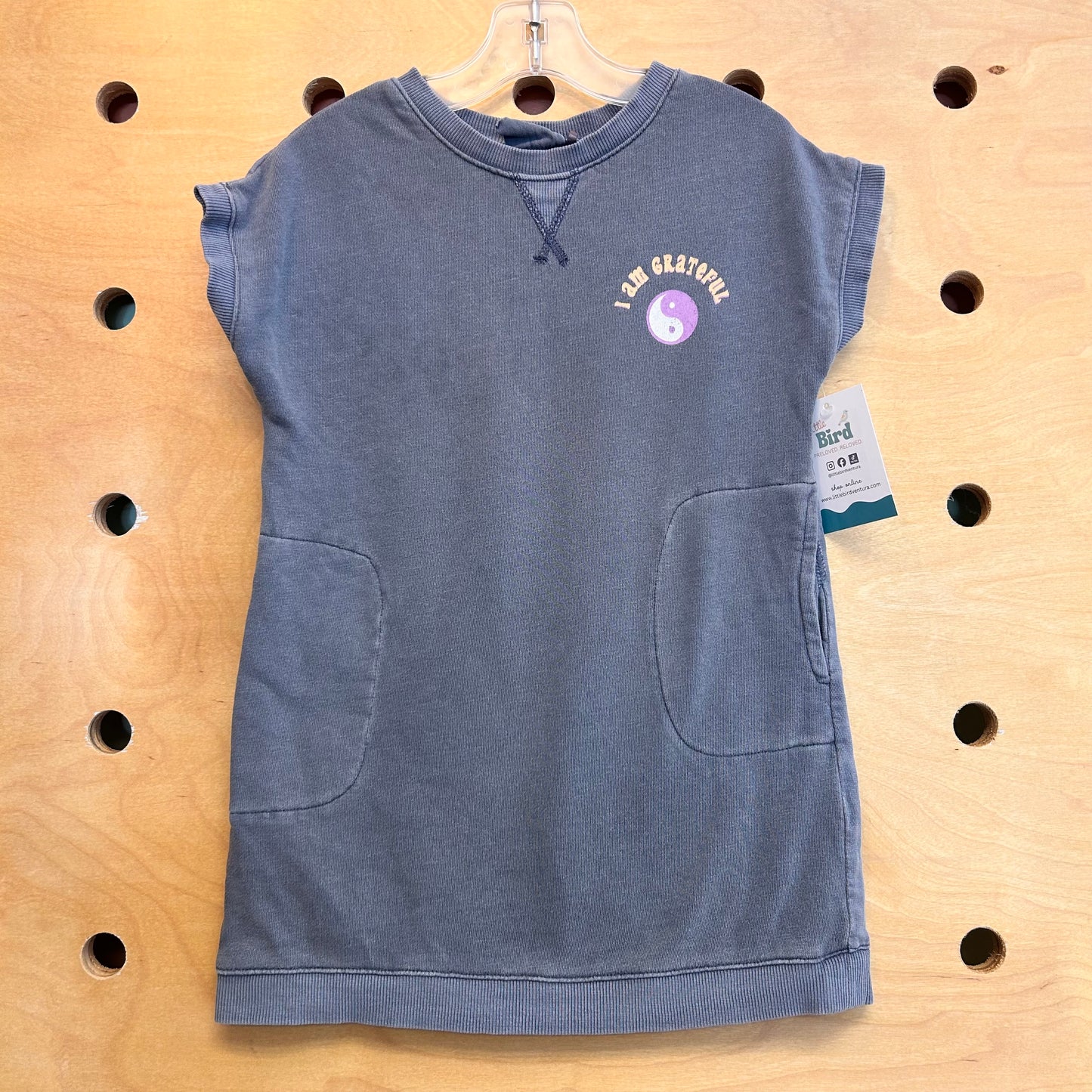 Grey I am Grateful French Terry Dress