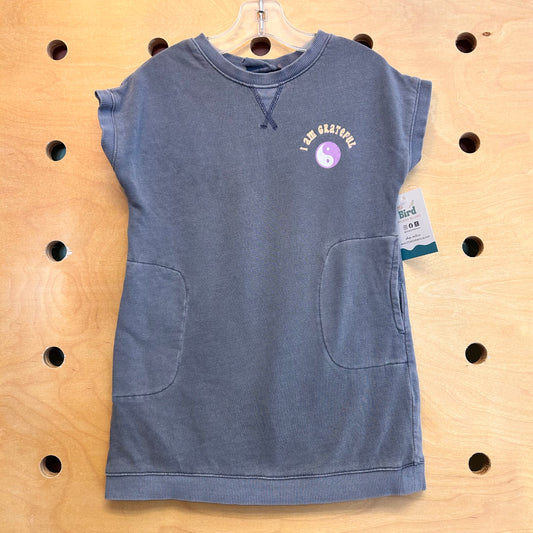 Grey I am Grateful French Terry Dress