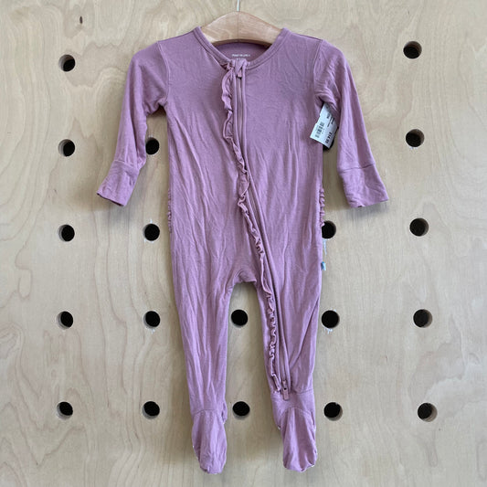 Pink Ruffle Bamboo Footies