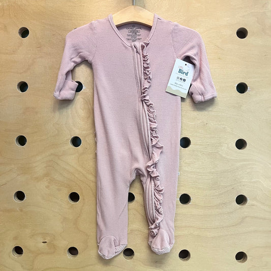 Pink Ribbed Bamboo Blend Footies