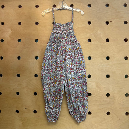 Smocked Floral Halter Romper
