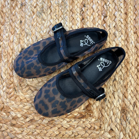 Mesh Animal Print Mary Janes