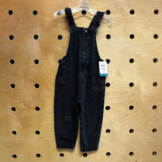 Distressed Black Denim Romper