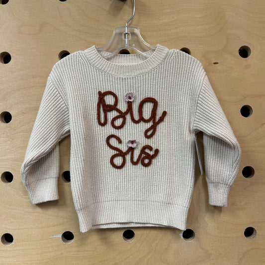 Beige 'Big Sis' Sweater