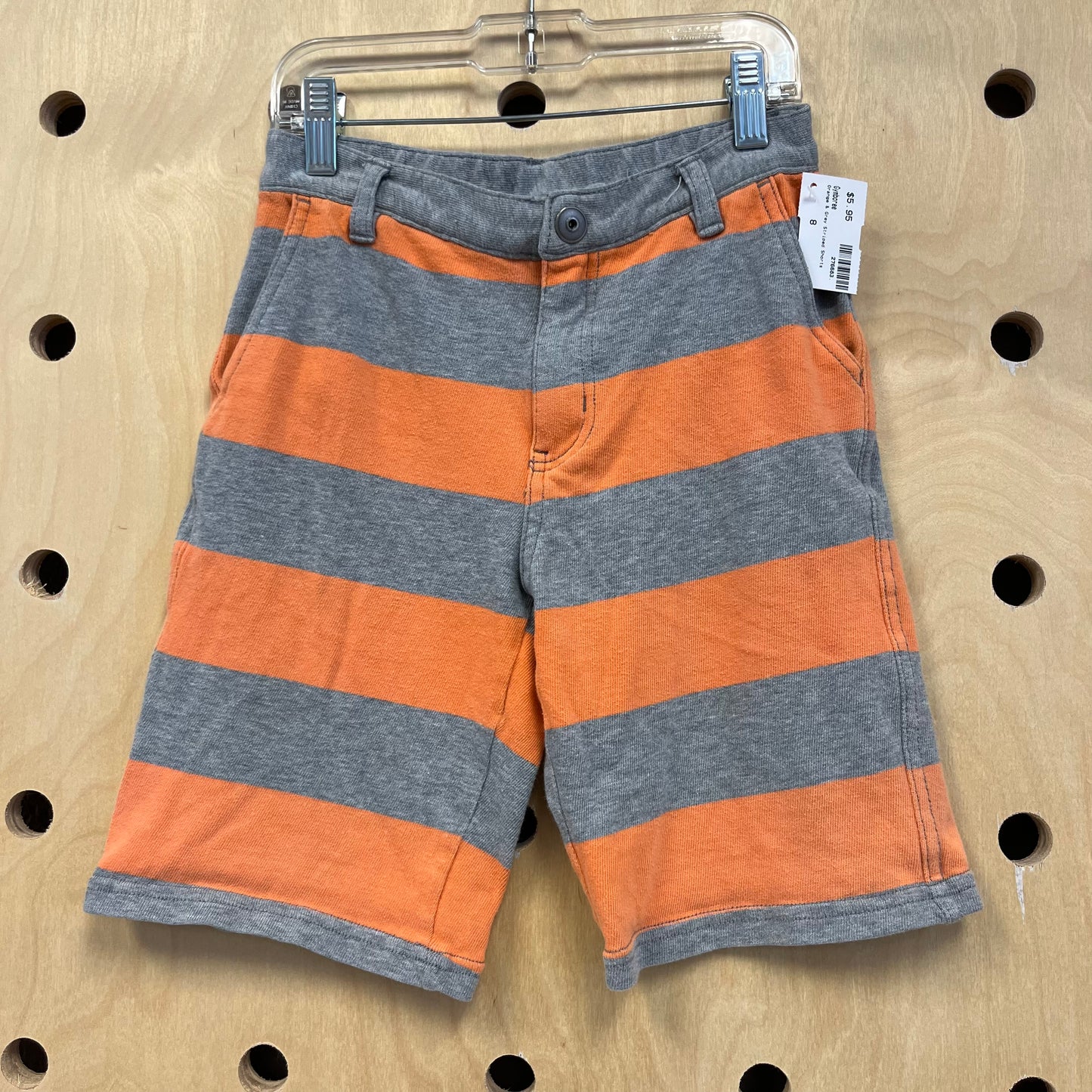 Orange & Grey Striped Shorts