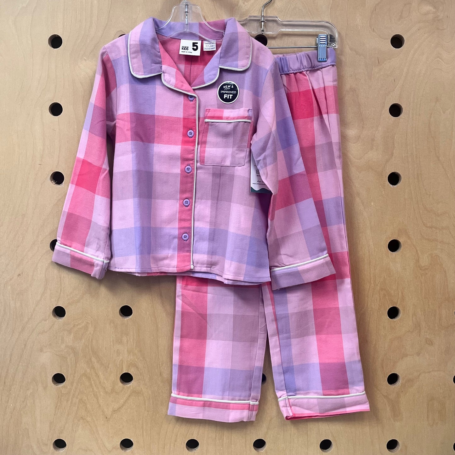 Pink Plaid Flannel Pajamas NEW!