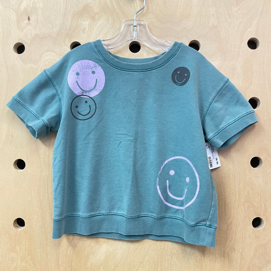 Green Smileys French Terry Top